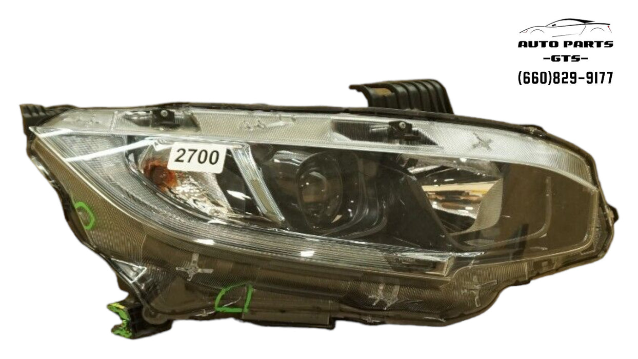 2016-2020 HONDA CIVIC FRONT RIGHT PASSENGER SIDE HEADLIGHT HALOGEN OEM