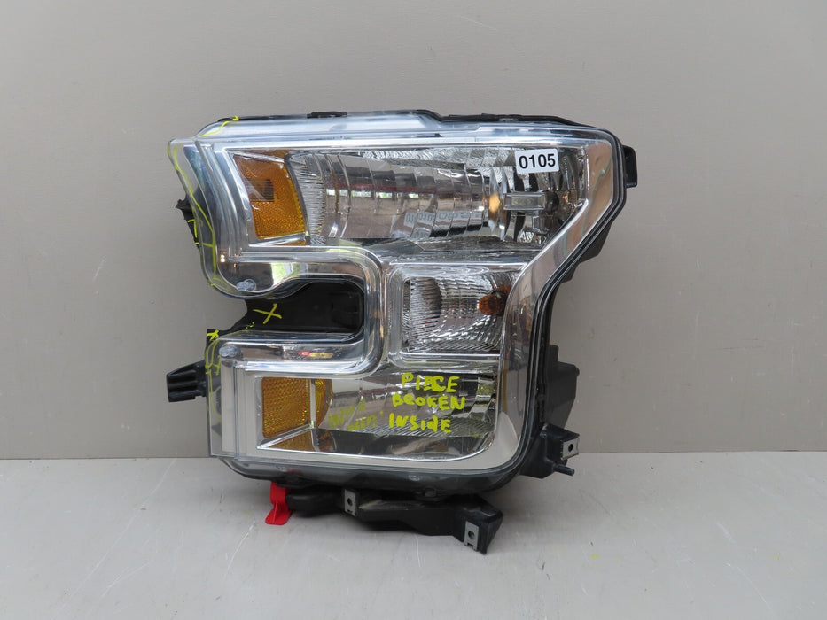 2015-2017 FORD F-150 FRONT LEFT SIDE HEADLIGHT LAMP HALOGEN OEM FL34-13006-A