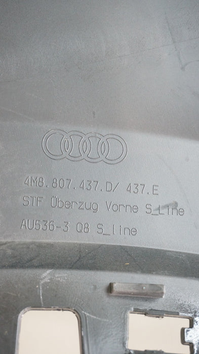 2019-2021 AUDI Q8 S-LINE FRONT BUMPER COVER PANEL OEM 4M8807437D