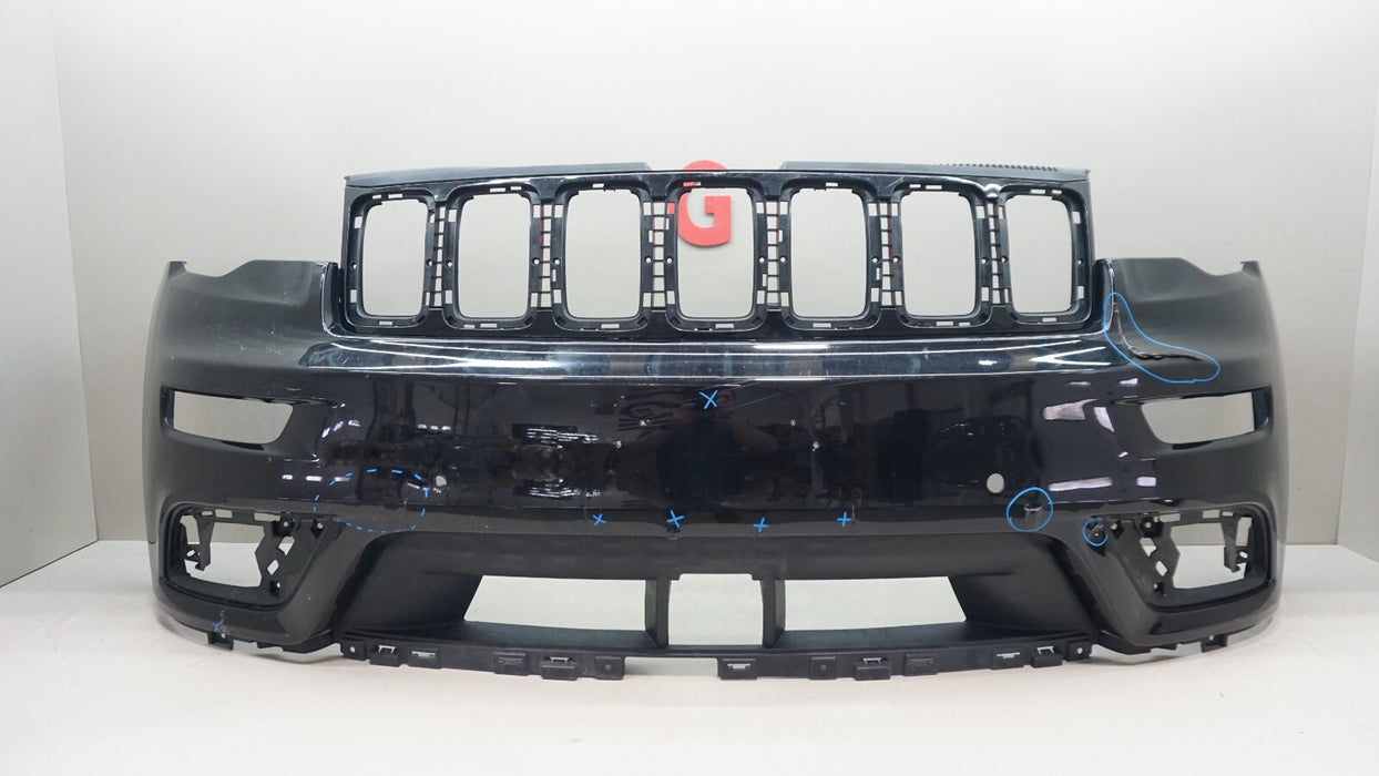 2017-2021 JEEP GRAND CHEROKEE FRONT BUMPER PANEL W GRILLE OEM 6CG70TRMAA