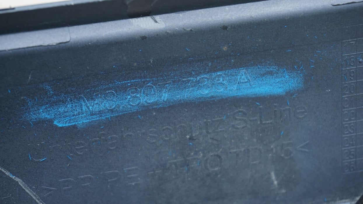 2019-2021 AUDI Q8 S-LINE REAR BUMPER VALANCE UNDERRUN CROSS BAR OEM 4M8807733A