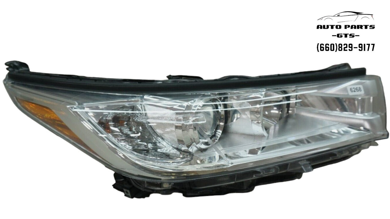 2017-2019 TOYOTA HIGHLANDER FRONT RIGHT PASSENGER SIDE HEADLIGHT HALOGEN OEM