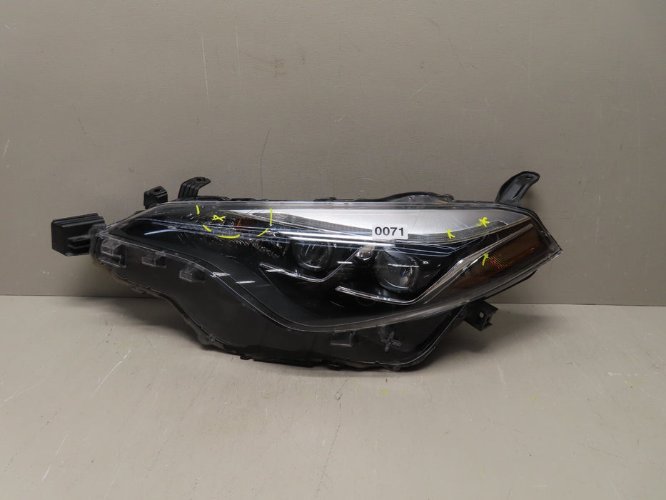 2017-2018 TOYOTA COROLLA FRONT LEFT DRIVER SIDE HEADLIGHT LIGHT LAMP LED OEM