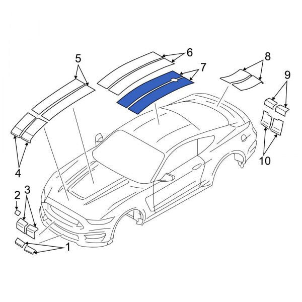 2020-2021 FORD MUSTANG ROOF STRIPE TAPE OEM KR3Z-6320000-BA