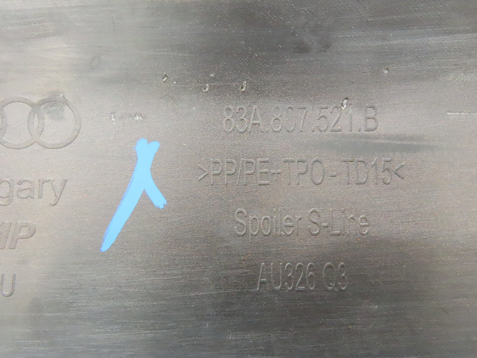 2019-2022 AUDI Q3 S-LINE REAR CENTER BUMPER COVER VALANCE OEM 83A807521B