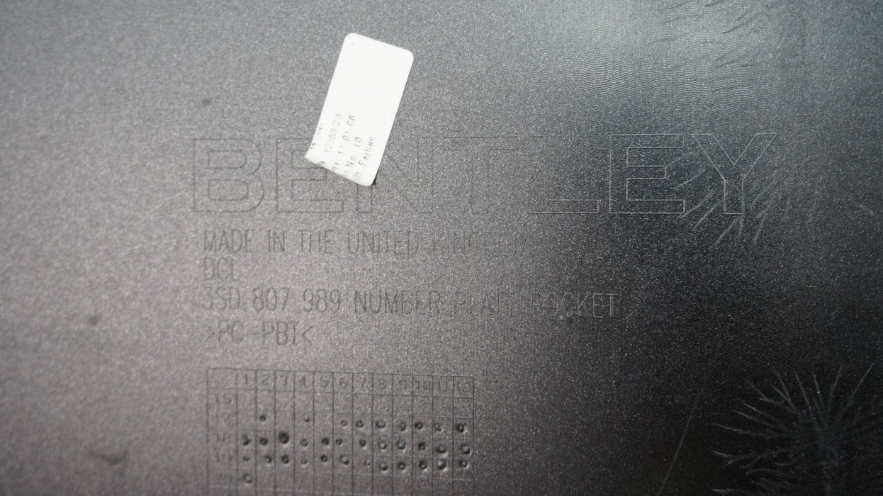 2019-2022 BENTLEY CONTINENTAL GT REAR BUMPER LICENSE PLATE HOLDER OEM 3SD807989