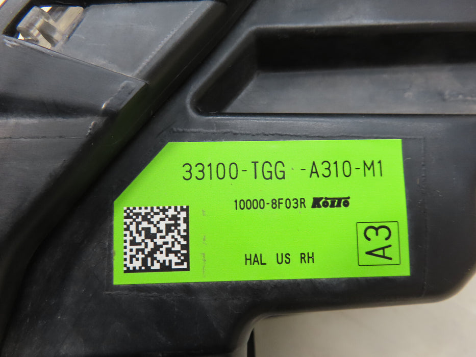 2019-2021 HONDA CIVIC FRONT RIGHT PASSENGER SIDE HEADLIGHT HALOGEN OEM