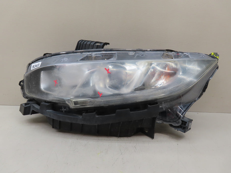 2016-2020 HONDA CIVIC FRONT LEFT DRIVER SIDE HEADLIGHT HALOGEN OEM