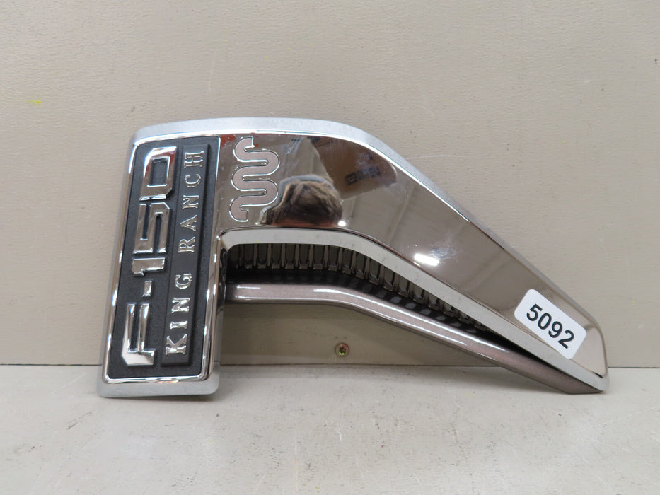 2021 2022 2023 FORD F-150 KING RANCH FRONT RIGHT PASSENGER FENDER NAME PLATE OEM