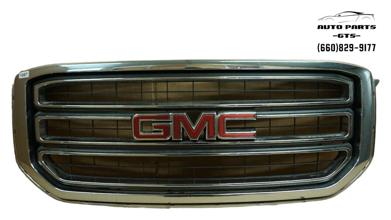 2015-2020 GMC YUKON FRONT GRILL GRILLE CHROME MOLDING WITH EMBLEM 16-003B OEM
