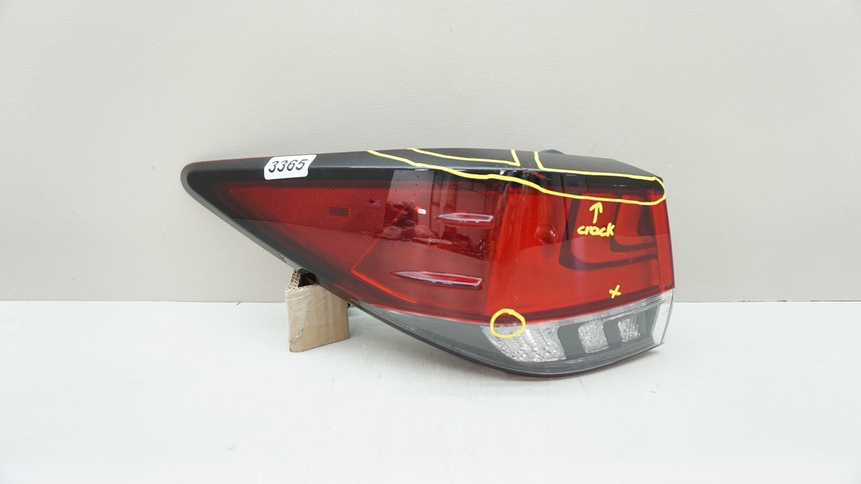 2020-2022 LEXUS RX350 REAR LEFT DRIVERS SIDE TAIL LIGHT OEM