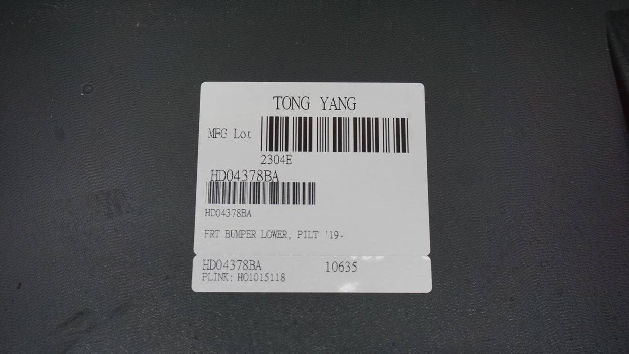 2019-2022 HONDA PILOT FRONT LOWER BUMPER COVER VALANCE AFTERMARKET TONG YANG