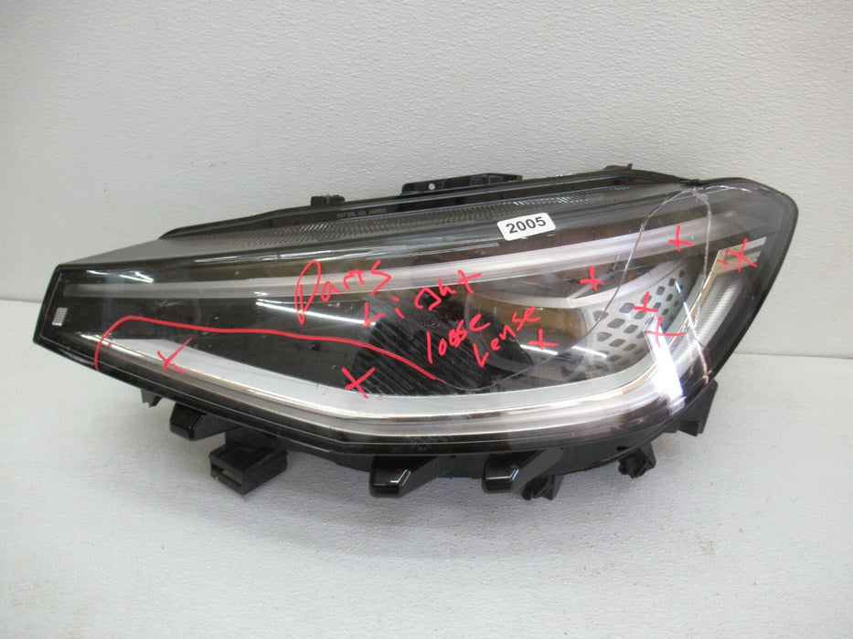 2020 - 2021 VOLKSWAGEN ID4 FRONT LEFT DRIVER SIDE HEADLIGHT HEADLAMP LENS OEM