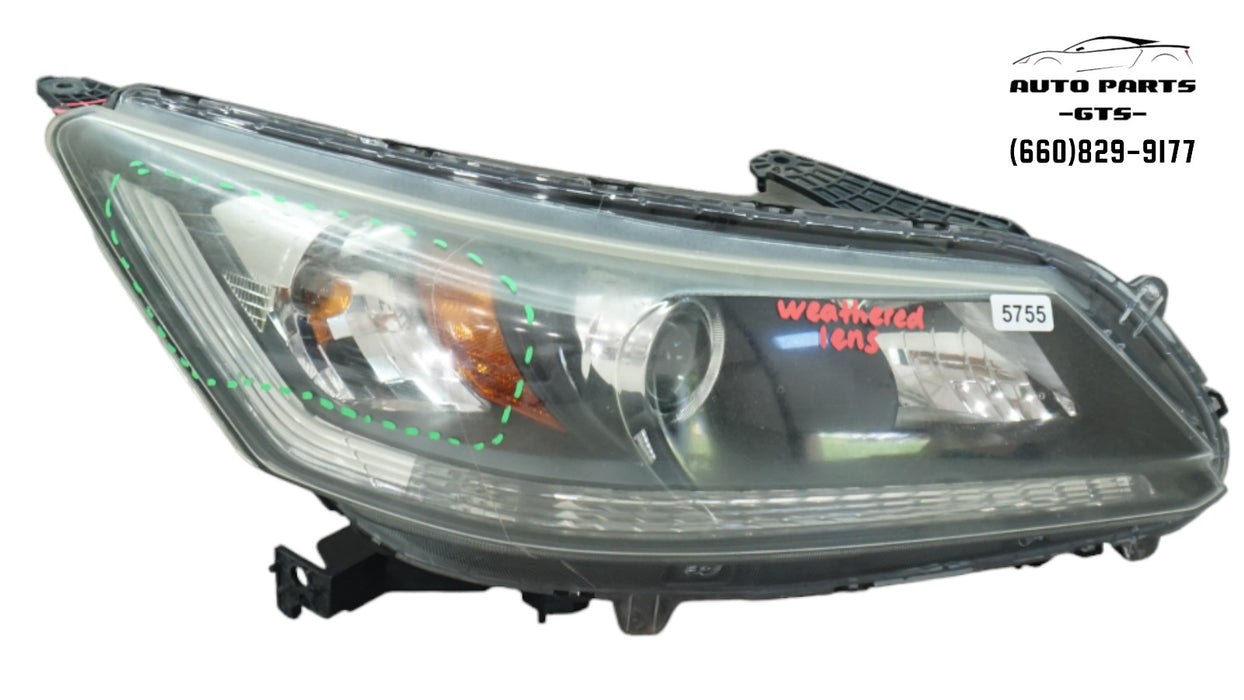 2013-2015 HONDA ACCORD FRONT RIGHT PASSENGER SIDE HEADLIGHT HALOGEN OEM 13 14 15