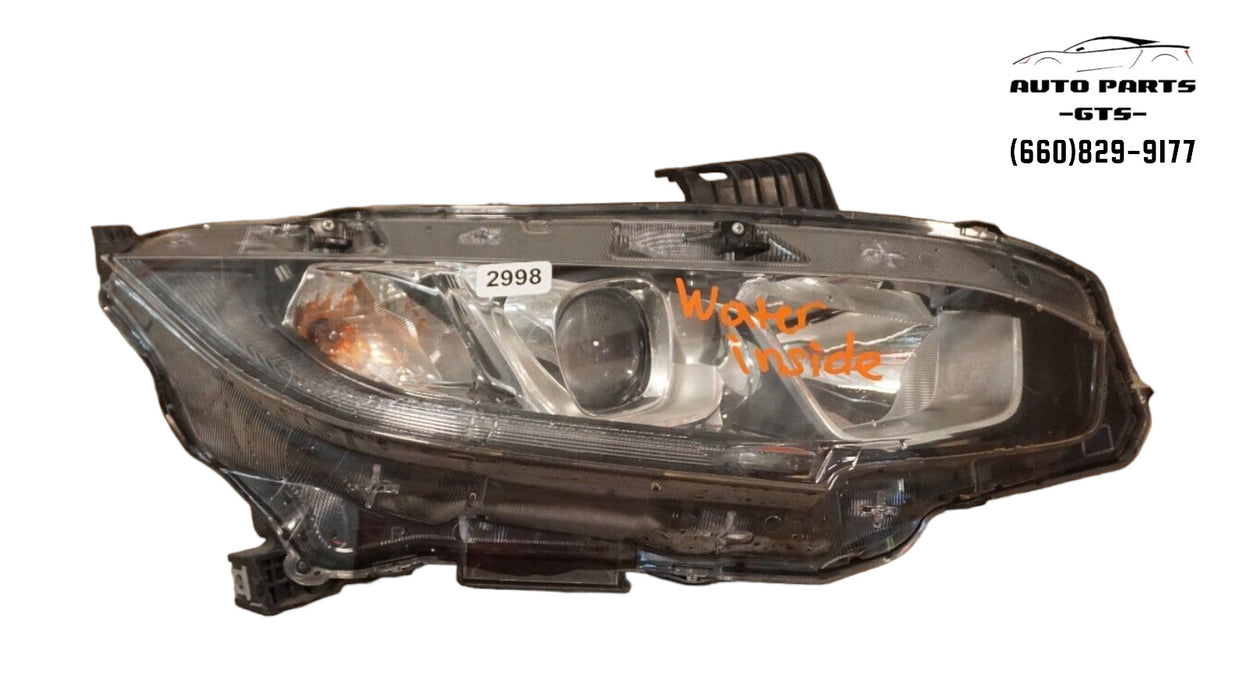 2016-2018 HONDA CIVIC FRONT RIGHT PASSENGER SIDE HEADLIGHT HALOGEN LAMP OEM