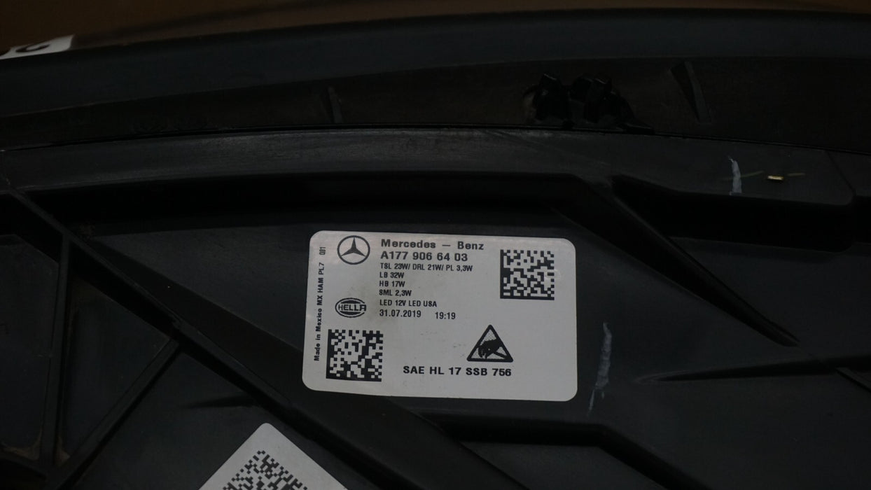 2019-2021 MERCEDES-BENZ A-CLASS W177 RH RIGHT PASSENGER SIDE HEADLIGHT OEM