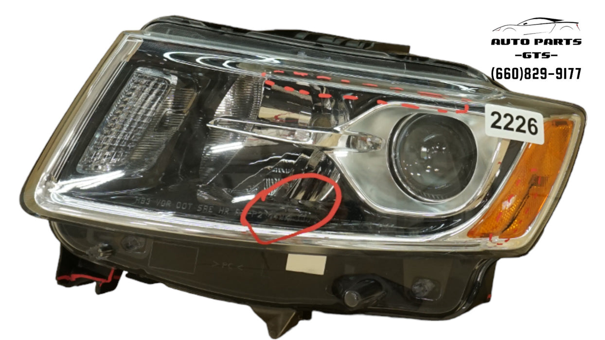 2014-2016 JEEP GRAND CHEROKEE FRONT LEFT DRIVER SIDE HEADLIGHT HALOGEN OEM