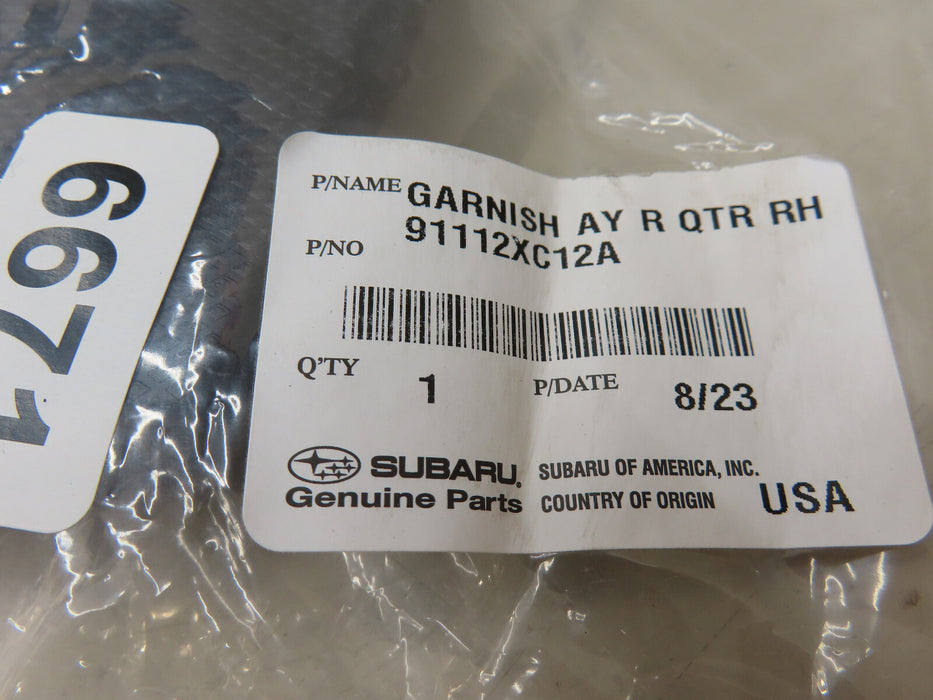 2019-2021 SUBARU ASCENT RIGHT FENDER FLARE WHEEL ARCH MOLDING OEM 91111XC12A