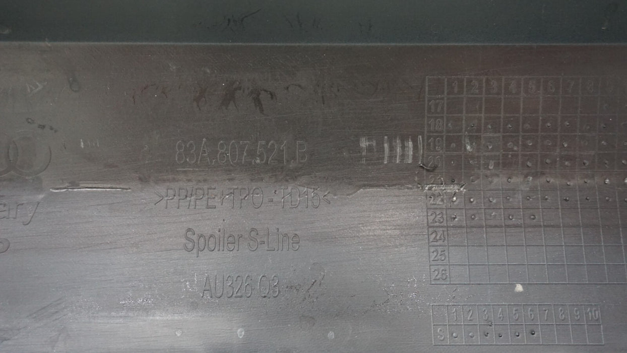 2019-2021 AUDI Q3 S LINE REAR LOWER BUMPER COVER VALANCE OEM 83A807521B