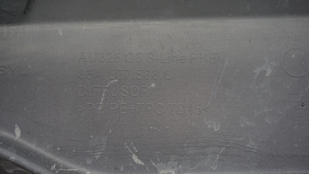 2019-2021 AUDI Q3 S-LINE REAR BUMPER LOWER VALANCE 83A.807.568.C OEM 19 20 21