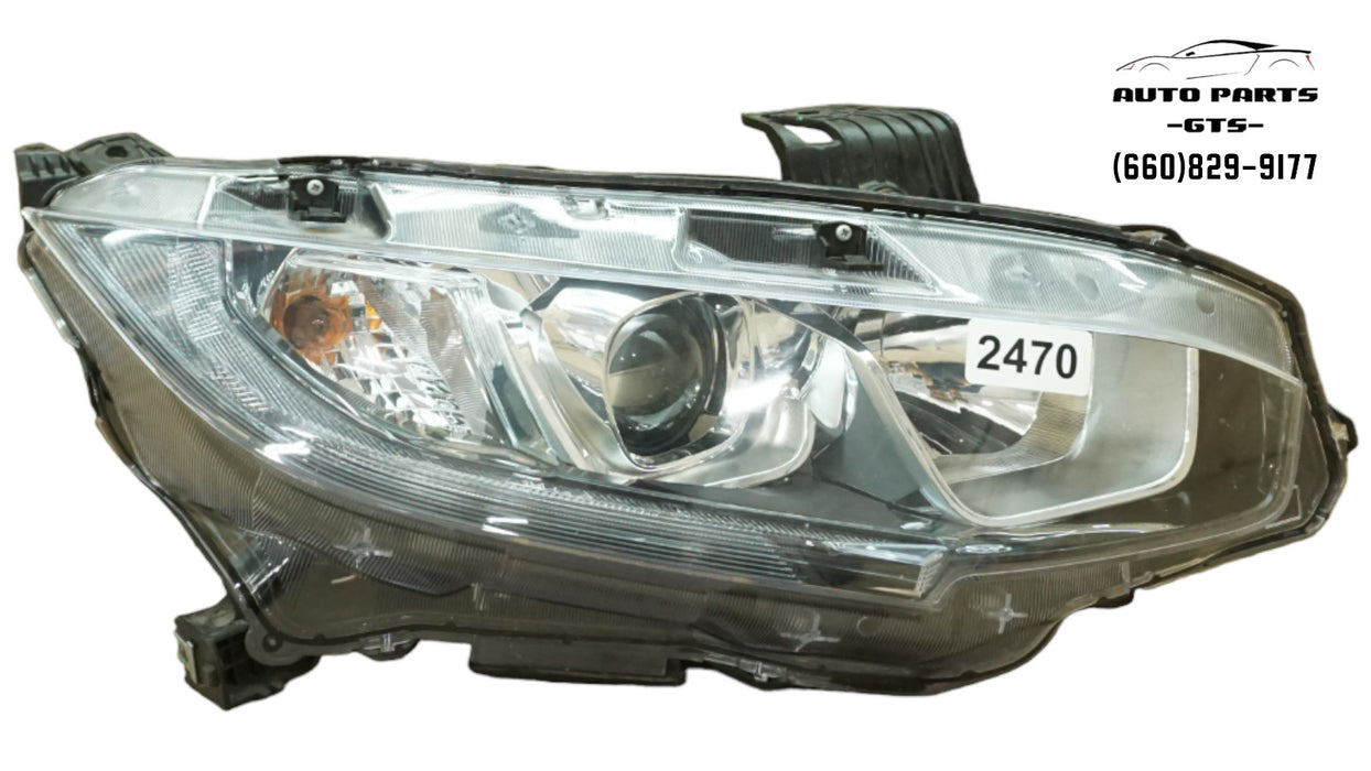 2016-2019 HONDA CIVIC FRONT RIGHT PASSENGER SIDE HEADLIGHT HALOGEN AFTERMARKET