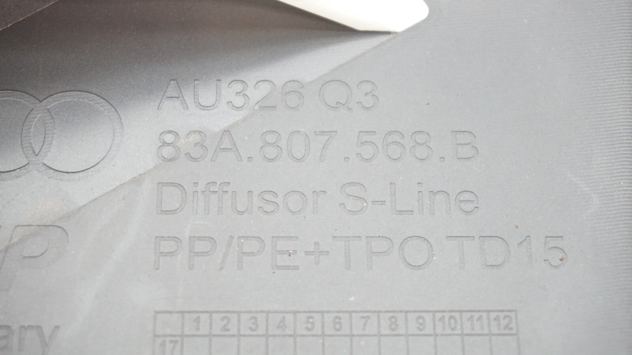 2019-2021 AUDI Q3 S-LINE REAR LOWER BUMPER COVER DIFFUSER VALANCE OEM 83A807568B