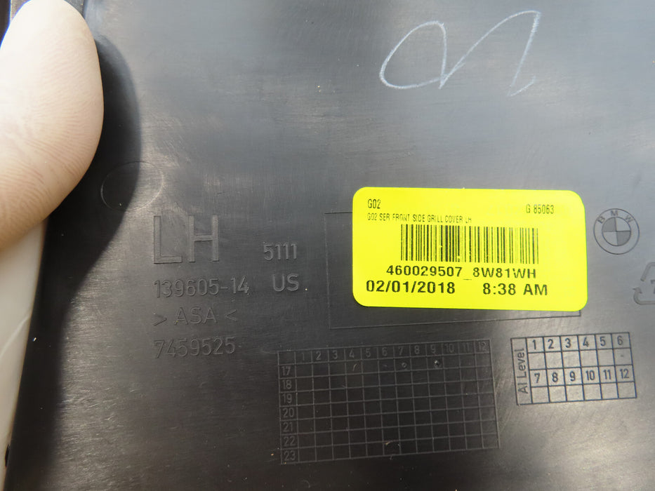 2019-2021 BMW X4 FRONT LEFT DRIVER COVER PANEL AIR INLET OEM 51117459525