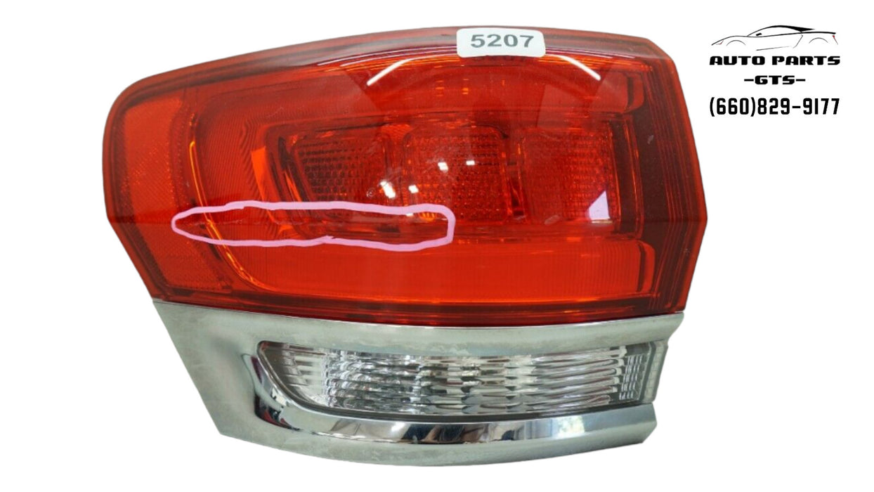 2014-2018 JEEP GRAND CHEROKEE REAR LEFT DRIVER OUTER TAIL LIGHT OEM 68110017AG