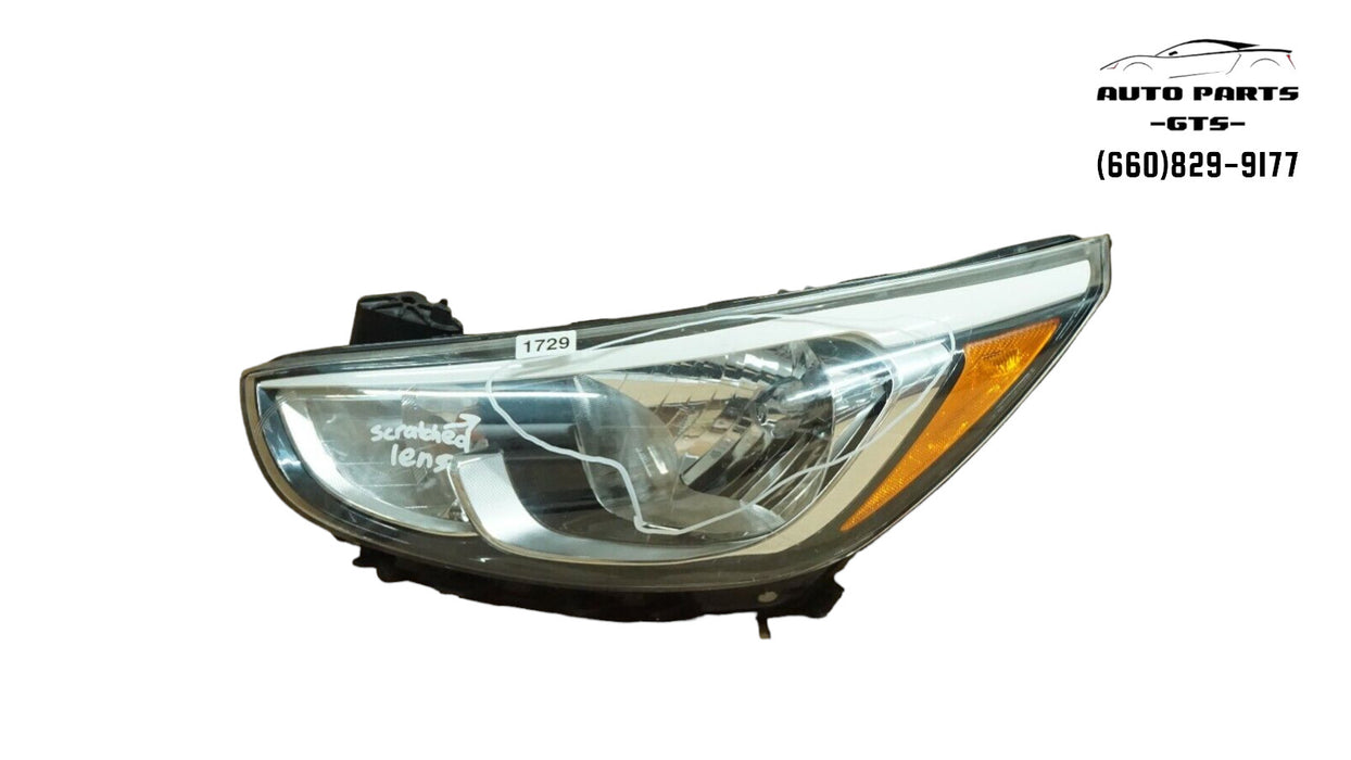 2015-2017 HYUNDAI ACCENT FRONT LEFT DRIVER SIDE HEADLIGHT HEADLAMP OEM 15 16 17
