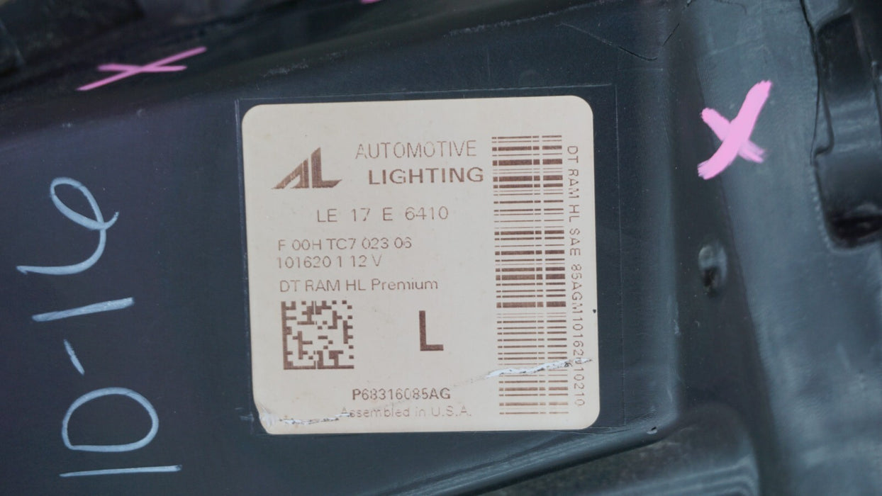 2019-2021 DODGE RAM 1500 LEFT DRIVER HEADLIGHT LAMP AFS BI LED OEM 68316085AG