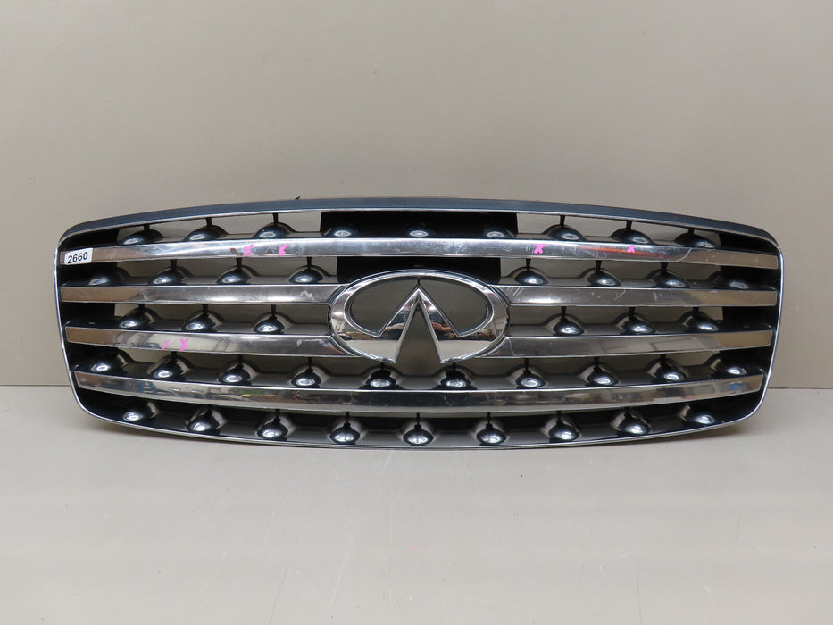 2003-2005 INFINITI FX35 FX45 FRONT BUMPER GRILLE GRILL W/ EMBLEM OEM 62310-CG000