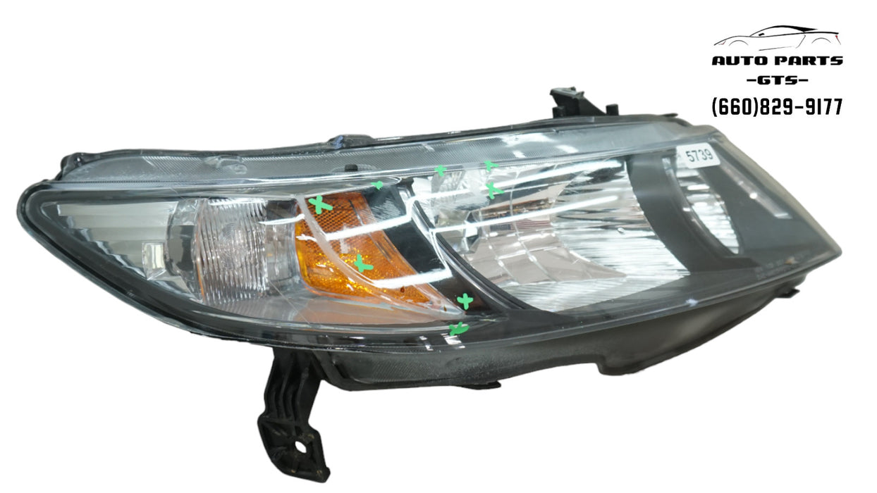 2012-2015 HONDA CIVIC RIGHT PASSENGER SIDE HEADLIGHT HALOGEN 12 13 14 15