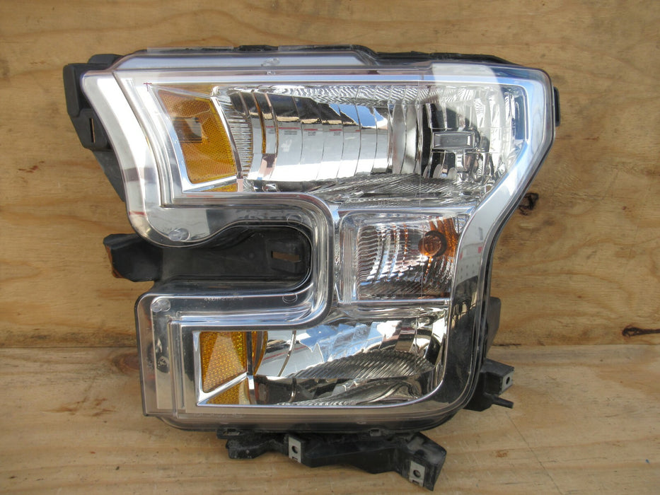 2015-2017 FORD F-150 FRONT LEFT DRIVER SIDE HEADLIGHT HEADLAMP LENS HALOGEN OEM