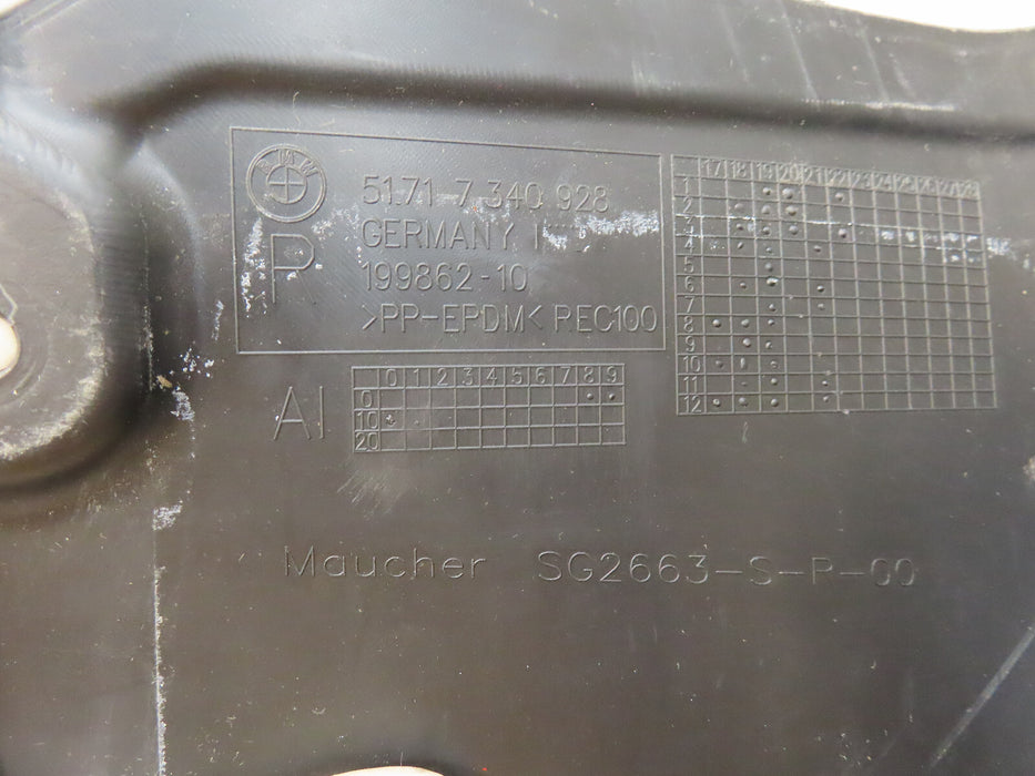 2019-2022 BMW 330I REAR RIGHT PASSENGER FENDER LINER OEM 51717340928