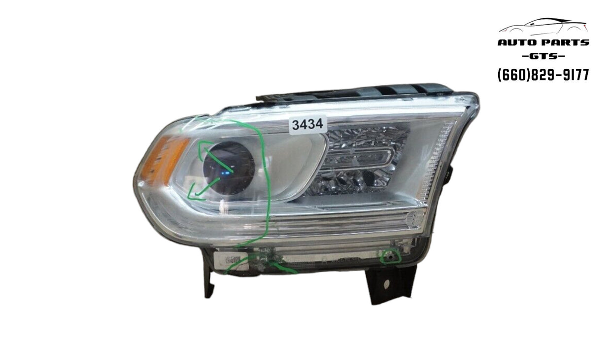 2014-2020 DODGE DURANGO FRONT RIGHT PASSENGER SIDE HEADLIGHT CHROME HALOGEN OEM