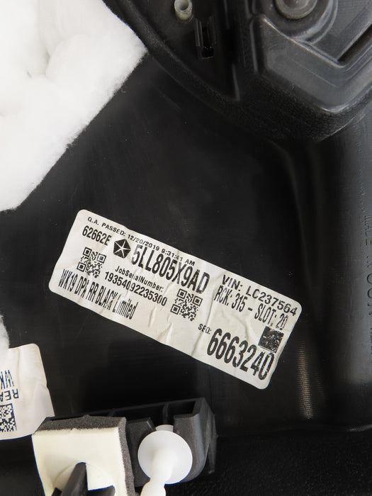 2019-2021 JEEP GRAND CHEROKEE REAR RIGHT PASSENGER SIDE DOOR PANEL COVER OEM