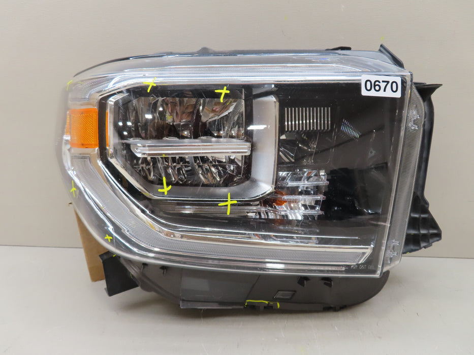 2018-2020 TOYOTA TUNDRA FRONT RIGHT PASSENGER SIDE HEADLIGHT LED OEM PARTS ONLY