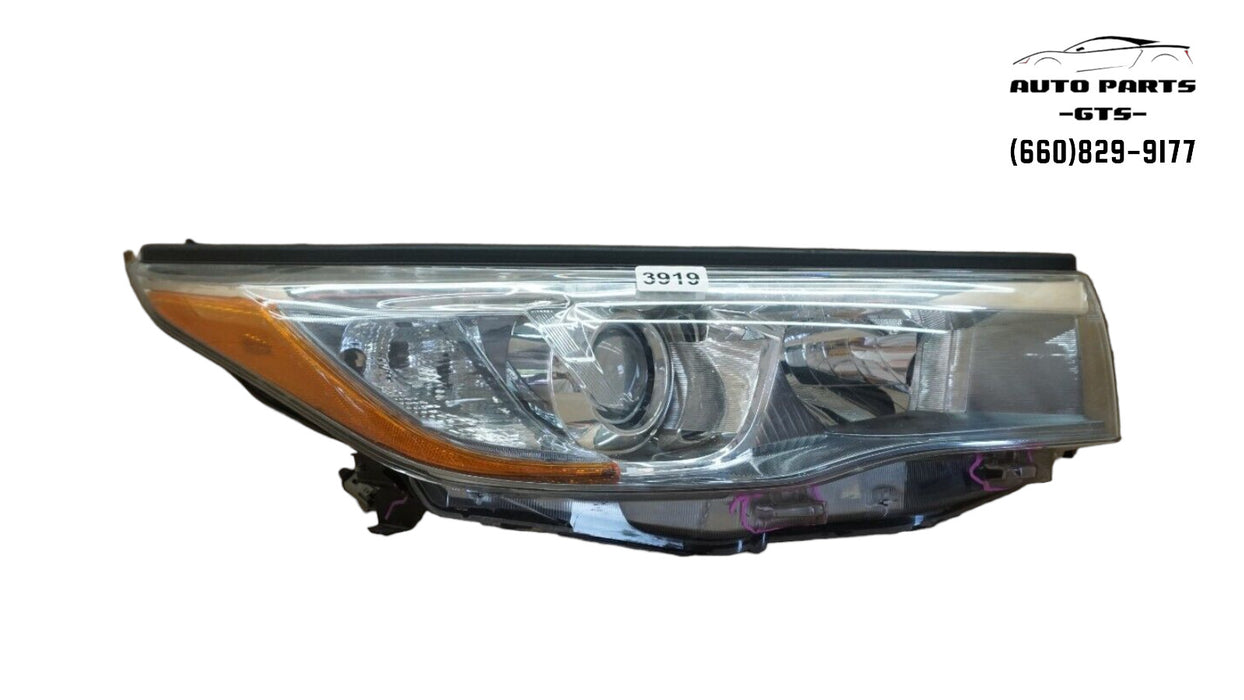 2014-2016 TOYOTA HIGHLANDER RH RIGHT PASSENGER SIDE HALOGEN HEADLIGHT OEM