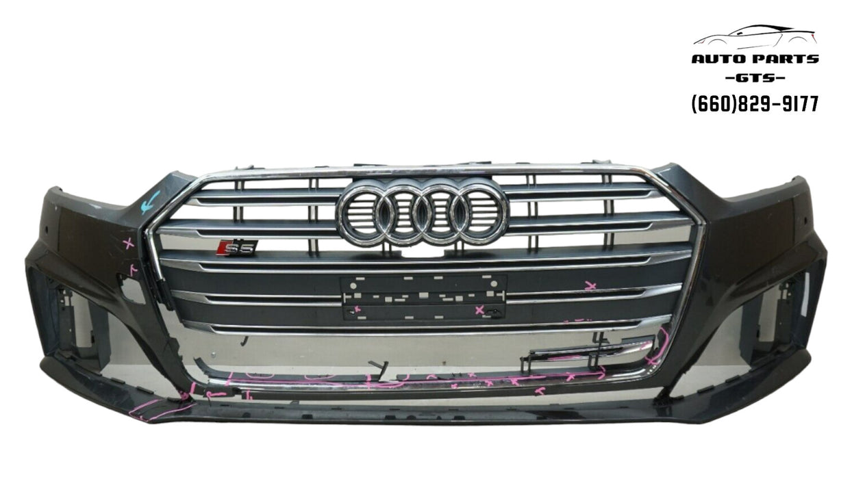 2018-2019 AUDI S5 B9 FRONT BUMPER COVER PANEL W/ GRILLE EMBLEM OEM 8W6807437