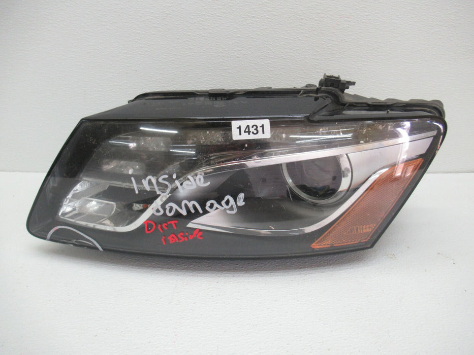 2009-2012 AUDI Q5 LEFT DRIVER SIDE HEADLIGHT XENON HEADLAMP LENS OEM
