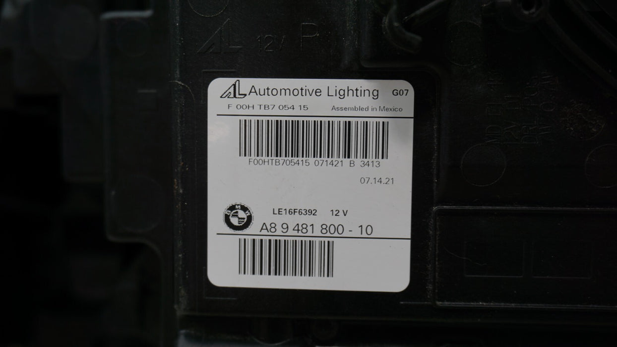 2019-2022 BMW X7 G07 FRONT RIGHT PASSENGER SIDE HEADLIGHT LED OEM 20 21