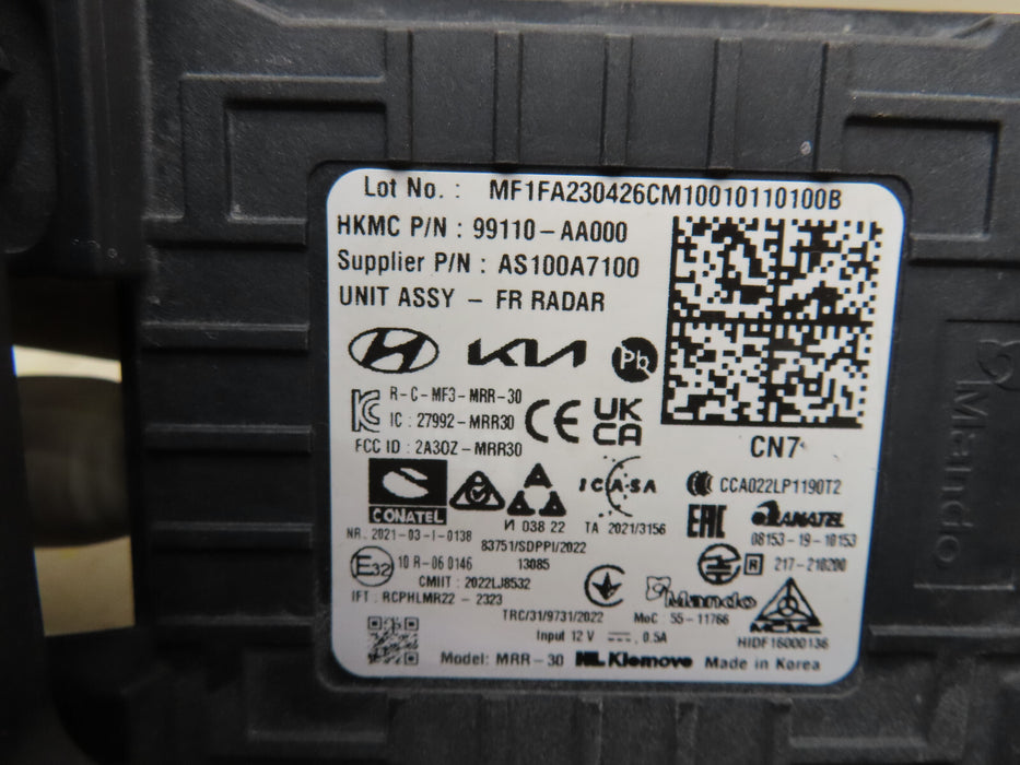2021 2022 2023 HYUNDAI ELANTRA FRONT DISTANCE CONTROL MODULE OEM 99110-AA000