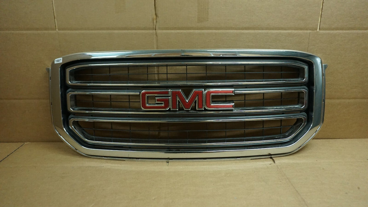 2015-2020 GMC YUKON FRONT GRILL GRILLE CHROME MOLDING WITH EMBLEM 16-003B OEM