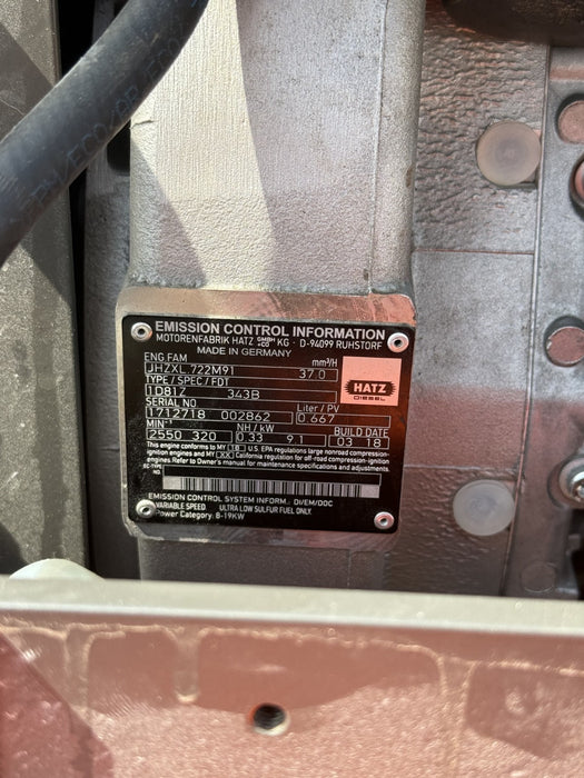 2018 LG504 HUSQVARNA PLATE COMPACTOR HATZ 1D81Z DIESEL