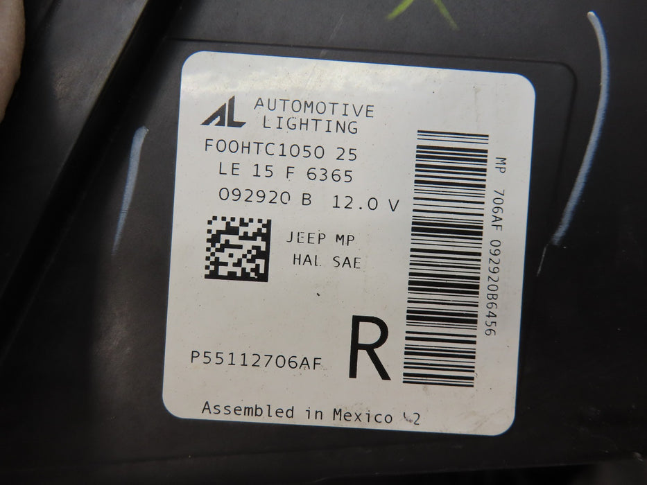 2017-2021 JEEP COMPASS FRONT RIGHT RH SIDE HEADLIGHT HALOGEN OEM P55112706AF