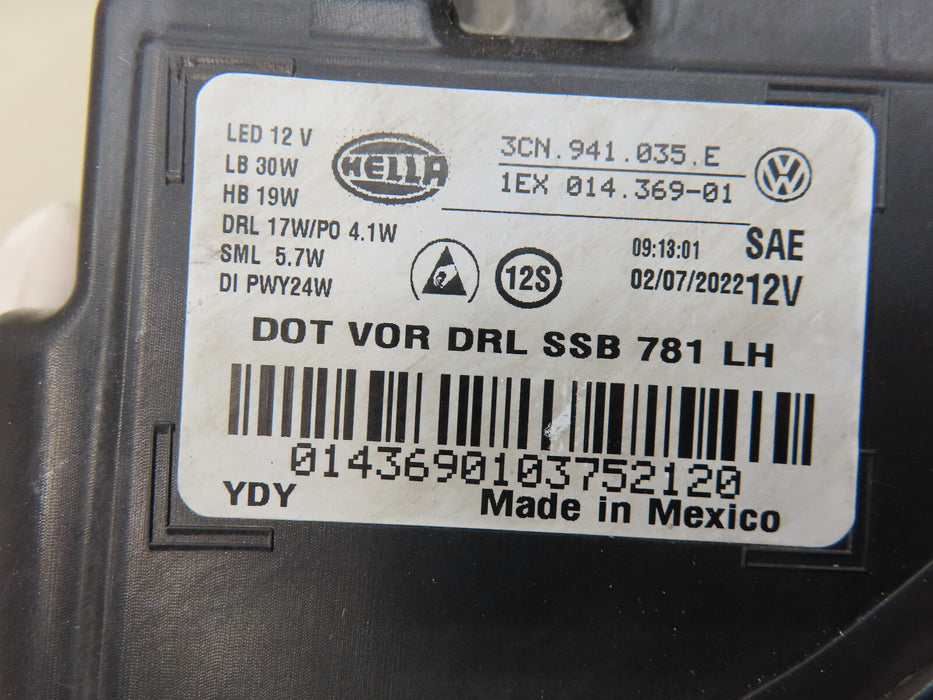 2020-2023 VOLKSWAGEN ATLAS CROSS SPORT HEADLIGHT LEFT DRIVER SIDE LED OEM