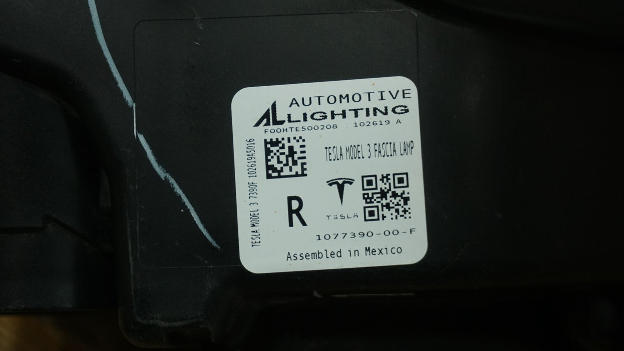 2017-2020 TESLA MODEL 3 RIGHT PASSENGER SIDE FOG LIGHT LED & HARNES OEM