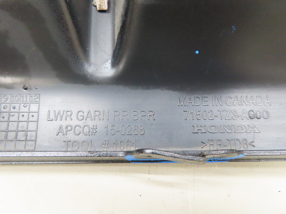 2018-2020 ACURA TLX REAR LOWER VALANCER BUMPER COVER OEM 71502-TZ3-A000
