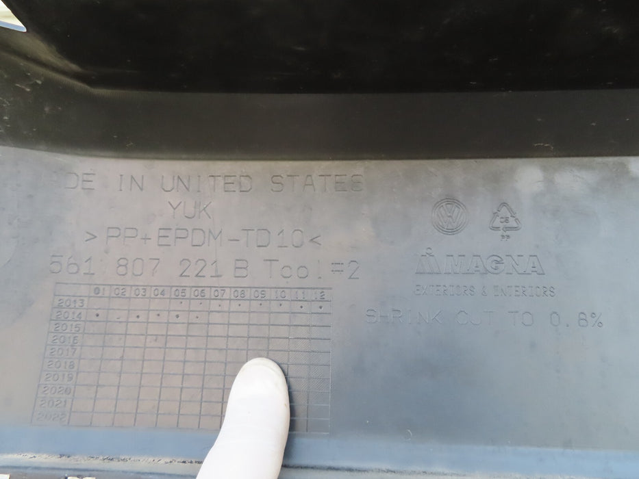 2012-2015 VOLKSWAGEN PASSAT SEDAN FRONT BUMPER COVER PANEL OEM 561807221B