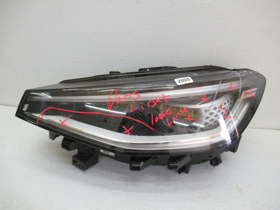 2020 - 2021 VOLKSWAGEN ID4 FRONT LEFT DRIVER SIDE HEADLIGHT HEADLAMP LENS OEM